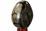Septarian Dragon Egg Geode - Black Crystals #118751-2